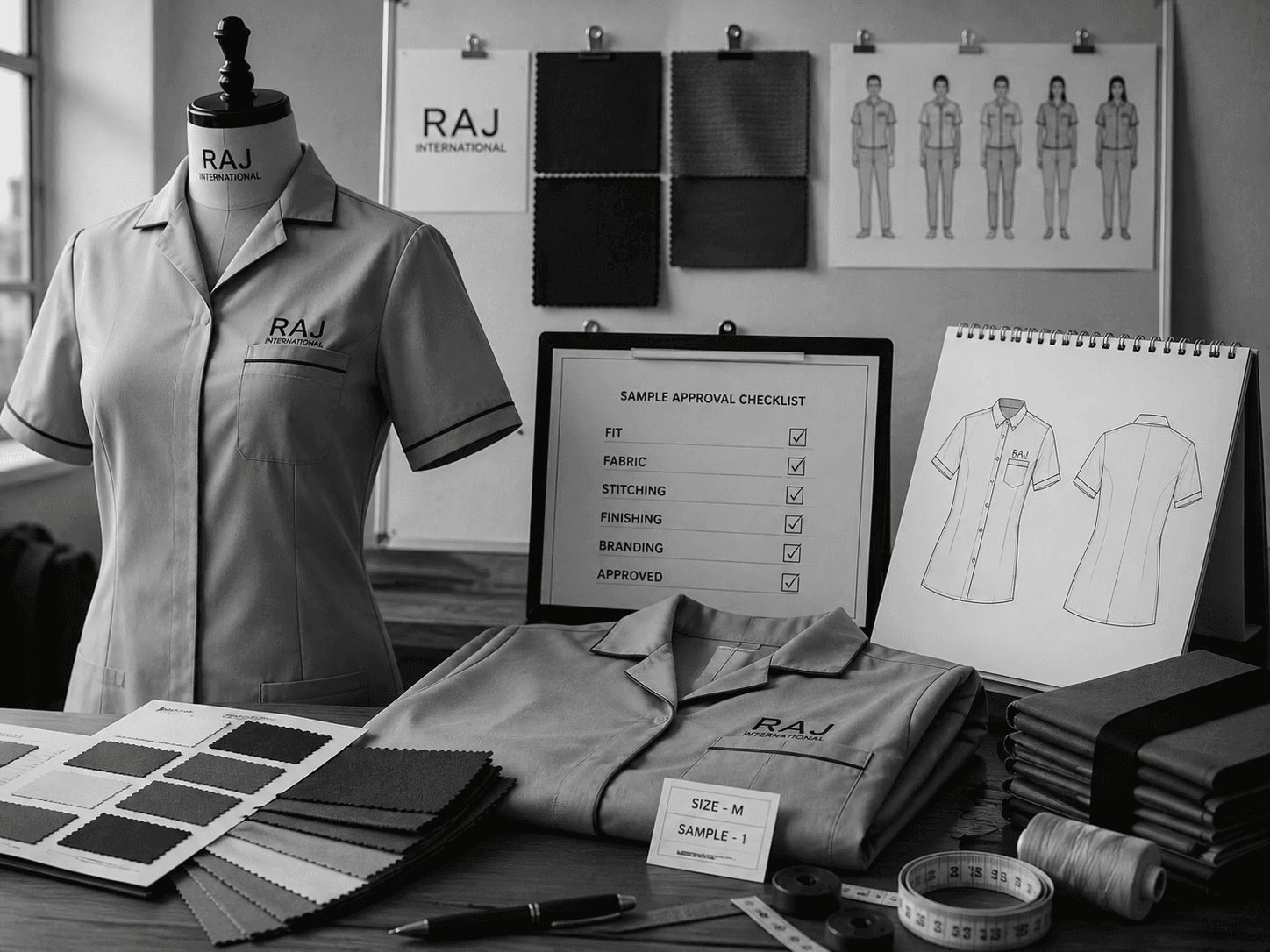 uniform sampling and prototyping for custom garment manufacturing